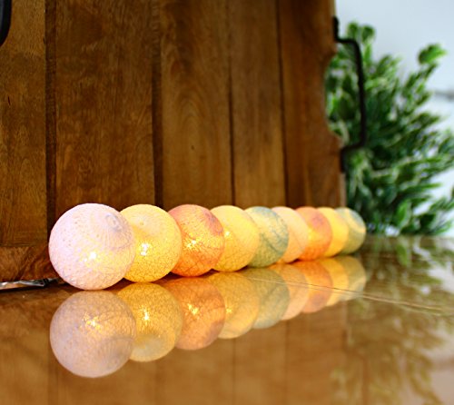 Preisvergleich Produktbild Lichterkette Baumwollkugeln bunt Cotton Ball Lichterkette Batteriebetrieben Lichtkugeln Party Bälle innen dekoration