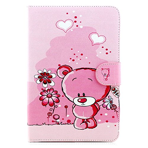 iPad Mini 3 Hülle, Deenor Bear Pattern PU Leder Abdeckung Stand Flip Schutzhülle Hülle für Apple iPad Mini 1/2/3 Generation. (Bear) - 2