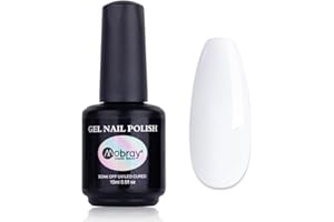 Mobray U V Gel Nagellack Weiß, 15ml White Gel Nail Polish, Shellac Nagellack Soak Off Manicure Einfache Anwendung, Nail Art Nageldesign Gelnagellack