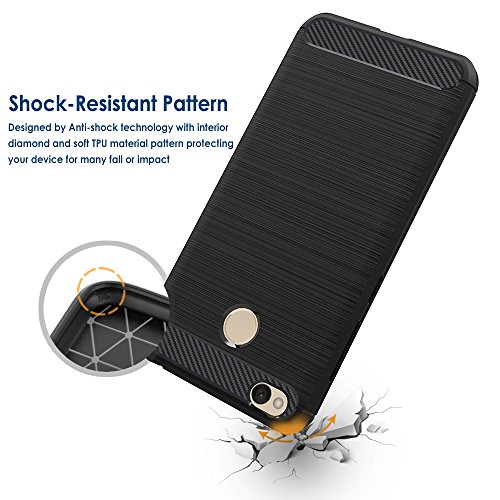 Simpeak Funda Xiaomi Redmi 4X  Negro Silicona Fundas Redmi 4X Carcasa Xiaomi Redmi 4X Fibra De Carbono Funda Case 5 0 Pulgadas 