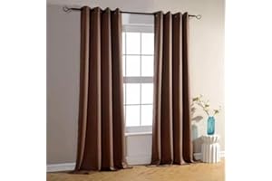 HOMEROKK PARIS HOMEROKK Lot de 2 Rideaux Occultants 100% Polyester (Choco, 140 X 240 cm)