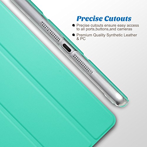 iPad Mini Case, ULAK iPad Mini 1/2/ 3 Hülle Ultra Dünn [Gemusterten Design] Wickelfalz Ledertasche mit Lichtdurchlässig Rückseite Abdeckung Schutzhülle für Apple iPad Mini 1/2/3 Auto aufwachen / Schlaf Funktion (Mint) - 6