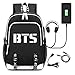 Price comparison product image Kpop BTS Backpack Student School Bag Laptop Backpack with USB Charging Port