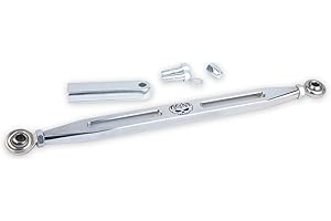 NATGIC Kit de liaison de levier de vitesse pour moto - 1 jeu en aluminium argenté - Motif tête de mort - Pour Harley Davidson Softail Road King Electra Glide 1980-2017