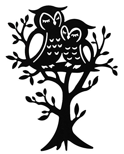 Preisvergleich Produktbild Schmuckbaum für Ketten + Armbänder - aus Metall - schwarz - Eulen zum Hinstellen - Tischausteller - Deko für Kinder + Erwachsene - Kinderzimmer Eule Kind Tisch Schmuck Schmuckständer Mädchen / Schmuckhalter Kettenständer