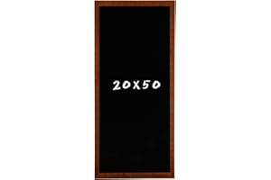 POSTERGALERIA Tableau noir 20x50 cm - avec cadre en bois marron - pour écrire à la craie, à suspendre ou à appuyer verticalement/horizontalement, pour les enfants, pour la cuisine, le bureau