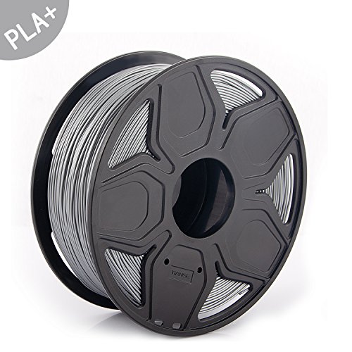 TIANSE filamento PLA PLUS + per stampanti 3D, 1,75 mm, precisione dimensionale +/- 0,02 mm (2,2 lbs.) (Argento)