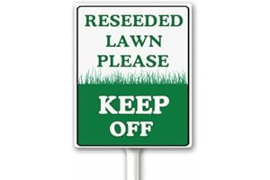 GEROCLONUP Reseeded Lawn Please Keep Off Yard Sign With Stake, Keep Off Grass Sign for New Lawn Garden Farm, 20x30CM Sturdy Rust Free Aluminum Weather Easy Mounting