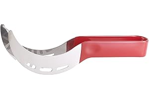 PEARL Melonenschneider: 2in1-Wassermelonenschneider und Servierzange aus rostfreiem Edelstahl (Melonenmesser, Wassermelonen-Schäler, Spülmaschine)