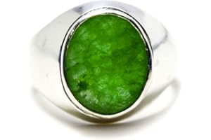 55CARAT Bague en argent sterling 92,5 % faite à la main avec émeraude naturelle 5 carats pour homme