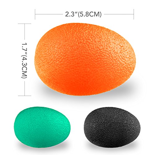 Dimples Excel 3 Stück Eiförmige Griffbälle Handtrainer Hand Training Egg Press Ball - 5