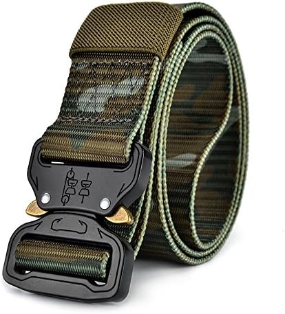 LLZZPPD Canvas Belt/Woven/Breathable/Buckle tactical buckle nylon belt young students winter camp military training cloth waistband width/outdoor/quick-drying/washing/tactical belt/birthday/gift/couple/Valentine's Day/accessories green BA