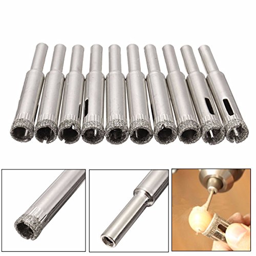 Tily 15-teiliges Diamant-Werkzeug-Bohrerset/Lochsäge-Set für Glas, Keramik, Marmor, von 6–50 mm Durchmesser - 5