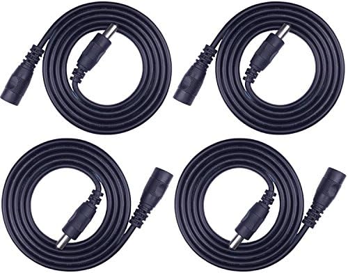 Kabenjee 4x 1 m DC Power Extension Cable, 5.5 mm x 2.1 mm DC Extension Connector Wire for LED Strip CCTV Security Camera Surveillance Monitor IP Camera Car DVR, AHD Systems