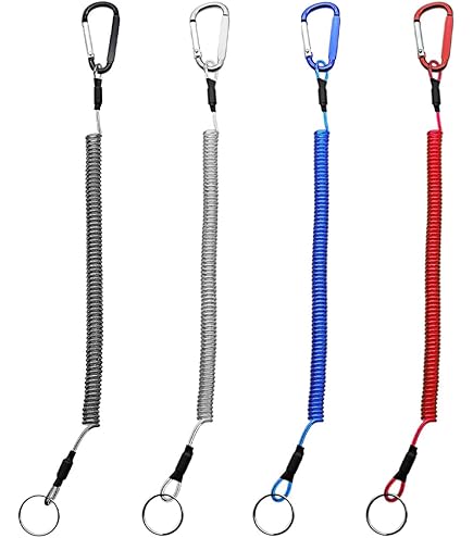 2 Cordini A Spirale Per Attrezzi Da Pesca - Retrattili Con Clip Metallo - Foto 7