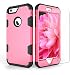 Produktbild Girlyard Tough Armor Hülle für iPhone 6S Hybrid 3 in 1 Vorne und Hinten Bumper Schutz, Weich Silikon mit Hart PC Full Cover High Impact Defender Anti-Kratzer Stoßfest für Apple iPhone 6/ iPhone 6S (4,7 Zoll) - Rose Rot + Schwarz