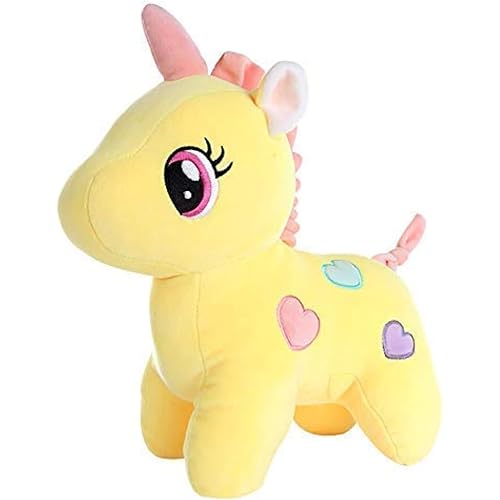 HUG \'n\' FEEL SOFT TOYS Unicorn | Toy for Baby Girl Boy | Horse Toys for Kids Playing | Birthday Gifts for Boys and Girls | (30 Cms, Stuffed Animal Yellow, Smooth Cushion Material)