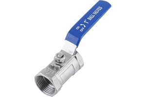 RUIKCOLL Válvula de bola, válvula de bola de acero inoxidable 304, válvula de cierre manual para agua, rosca interna de 1", aceite, mango largo DN25