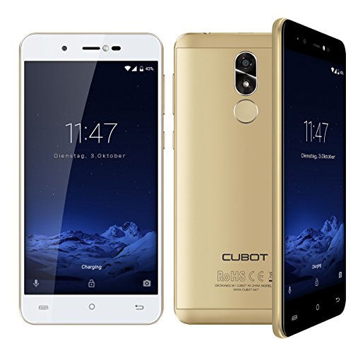 Cubot R9 (2017) Andriod 7.0 Nougat Smartphone 2GB RAM, 5.0 Inch Touch-Display Handy Ohne Vertrag mit Fingerprintsensor, Micro-Sim und Nano-Sim (Gold)