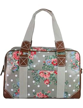 Miss Lulu Damen Größ Blumen Wachstuch Handtasche über Nacht Schultertasche Tasche Handbag Shoulder Bag