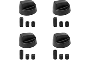 FortuneGlobe Pack Universal Control Knobs with 12 Adapters， universel noir pour 6cm toutes les marques de fours