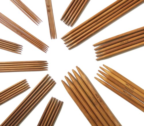 13 x 5pcs 8'' (20cm) Carbonized Bamboo Double Pointed Knitting Needles 2mm - 8mm