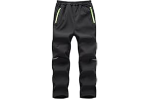 Echinodon Kinder Softshellhose Gefüttert Hose Wasserabweisend Winddicht Warm Jungen Mädchen Outdoor Wandern Hose Herbst Winter