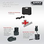 Matrix Akku Schlagschrauber, 12Volt, 300Nm, inkl. 4 Stecknüsse 17/19/21/22 mm Adapter für Zigarettenanzünder…