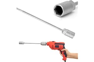 KQDRAVINE Manovella per Caravan per Avvitatore a Batteria (25 cm) con dado (19mm), Sollevatore per Martinetti per Roulotte, Manovella per Camper, per Cric per Camper, Trapano Elettrico a Mano