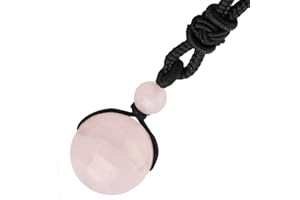 Nupuyai Edelstein Perle Anhänger Halskette für Unisex, Verstellbar Kristall Heilstein Kette für Damen und Herren