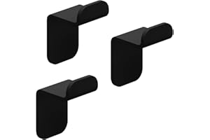 WEISSENSTEIN Set ganci neri bagno adesivi da parete – Appendini porta asciugamano in acciaio inox neri – Ganci da muro senza forare