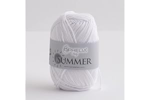 OPHELIA ITALY SUMMER gomitolo per bikini mare - 50gr -160 metri - 100% poliammide - filato elasticizzato perfetto per realizzare il tuo costume da bagno handmade (001 bianco)