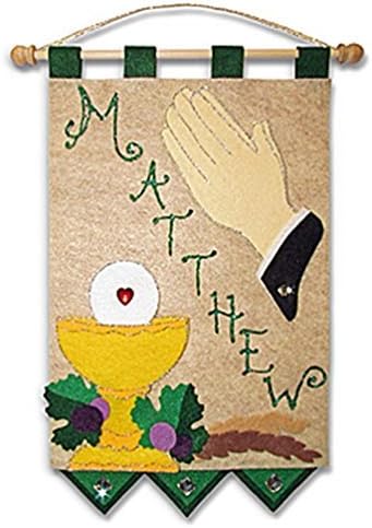 First Communion Banner Kit - Praying Hands, Green by Illuminated Ink