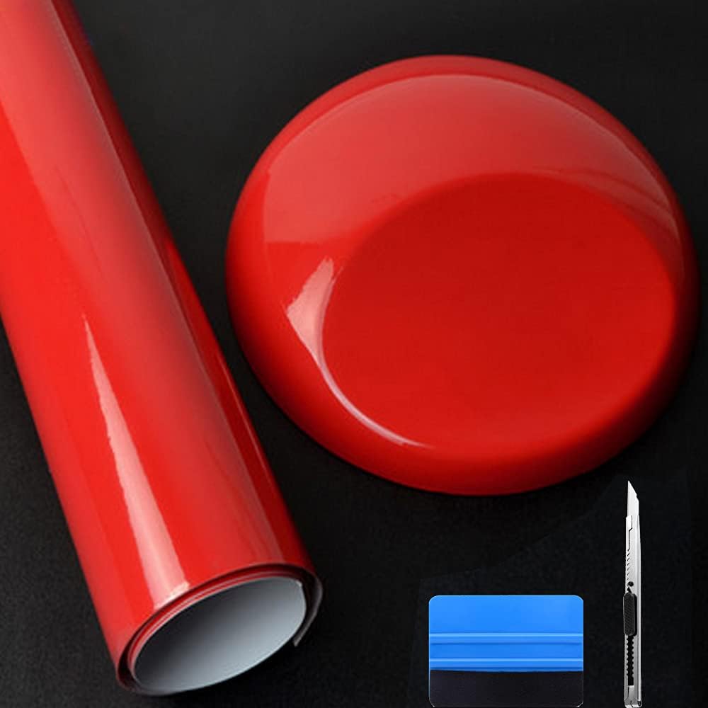 NewL Burbuja autoadhesiva de liberación de Aire de Vinilo Rojo de Alto Brillo, clasificada al Aire Libre para Uso automotriz