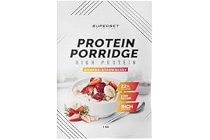 Superset Nutrition | Protein Porridge (1kg) | Flocons d'avoine | Délicieux porridge protéiné faible en sucres - Fraise Banane