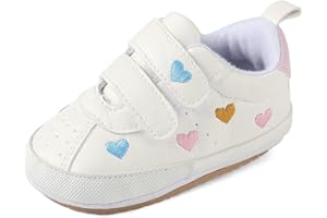 MK MATT KEELY Scarpe Neonato in Pelle Morbida Scarpe Primi Passi Bambina con Suole Morbide Antiscivolo 0-18 Mesi