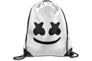 FAYET Beiguo Xia Cool DJ Marshmello Sac à dos 34 x 42 cm avec cordon de serrage imprimé visage, blanc, M