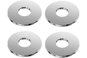 TEOZBLU 4 Piezas Divididas de Acero Inoxidable Cromado para Válvula, Diámetro Interior de 28 mm, Rosetas Cromadas Grifo de Tapa, Collares de Tubería,Adecuado para Baños,Válvulas de Grifo