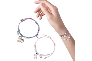 DEFGNOP Bracciale Bambina Unicorno Per Regolabile, Bracciale Sorelle, Bracciale Amicizia, Regalo Di Compleanno Per Adolescenti, Regalo Di Compleanno Per Bambini