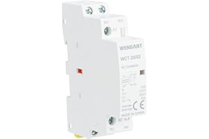 Wengart Contactor modular WCT-25, contactos 2P 2NC AC230V 25A, funcionamiento silencioso, ahorro de energía, utilizado para controlar aparatos eléctricos y motores, blanco