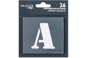 TOGA Mahé, LE18 - Lotto di 26 Stencil a Forma di Lettere in plastica Trasparente, 9 x 9 x 0,1 cm