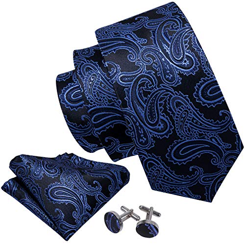 Hi-Tie Classic juego de seda corbata azul hombre formal