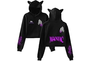 Flyself Maniac Cropped bluza z kapturem, dla dziewcząt, z długim rękawem, krótka bluza z kapturem, Crop Top, streetwear, sweter z kapturem