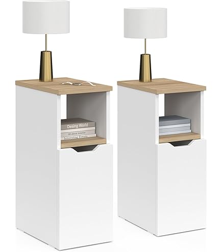 meble masztalerz Nachtkastje 2-delig Set Wit Hoogglans-Fronten - 40 cm