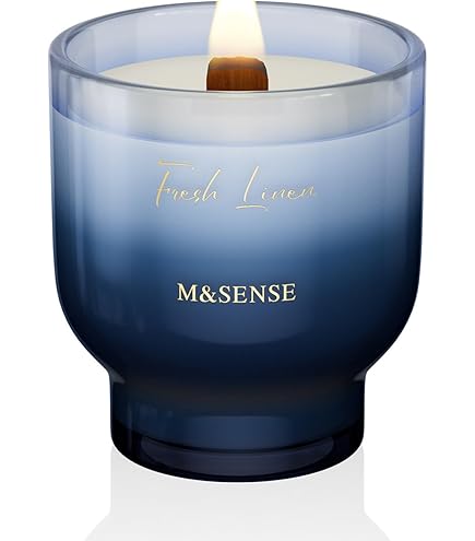 M&SENSE geurkaarsen in glas kokosnoot limoen, 290 g natuurlijke sojakaars, kleurrijke kaarsgeschenken voor vrouwen & mannen, aromatherapiekaars voor ontspanning, 10,2 oz 55 uur brandduur