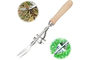 FUXNGZI Jardinière Manuelle, 2024 Désherbeur Manuel Outil Gouge de Désherbage en Acier Inoxydable avec poignée Bois Pelle Jardinage Arrache Pissenlit (1PC)