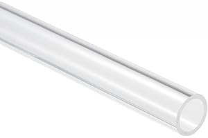 Unifizz Acrylic Tube Clear Plastic Pipe Round Rigid Tubing 21mm ID 25mm OD 10" for Lighting, Models, Plumbing, Crafts