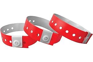 WRIST MAGIC STUDIO 100 Vinile rosso/braccialetti di plastica impermeabile - VIP Pool Party braccialetto per eventi