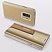 Produktbild Luxus Spiegel Hülle für Galaxy S9, Girlyard PU Leder Flip Hülle mit Hart PC Bumper Ultra Slim Clear View Electroplate Plating Design Schutzhülle Standfunktion Magnetverschluss für Samsung Galaxy S9 - Gold