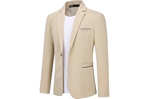 Allthemen Blazer Homme Veste de Costume Slim Fit Un Bouton Veston Blazer Homme Casual Elégant Formel pour Mariage Business Soirée
